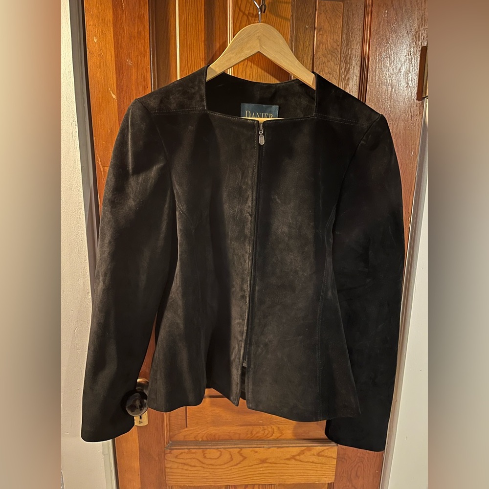 Danier Genuine Suede Square Neck Leather Jacket